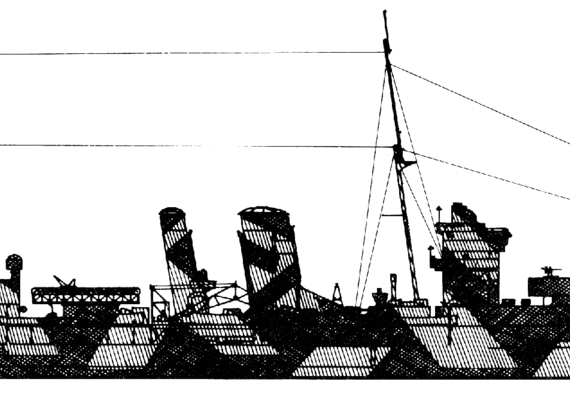 Корабль HMS York [Heavy Cruiser] (1940) - чертежи, габариты, рисунки